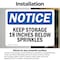 Signmission Keep Storage 18 Inches Below Sprinklers, 7 in W x Rectangle, Vinyl Decal OS-2PACK-NS-D-57-L-13863 - alternate 5